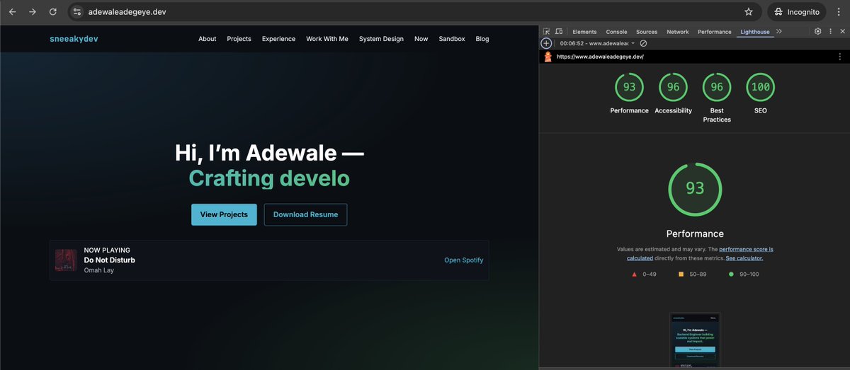 devWale_'s tweet image. Just dropped a new version of my portfolio 🚀
Cleaner UI. Better projects. New tools.
Feels more like who I’m becoming.
Take a look 👇
 adewaleadegeye.dev
#buildinpublic #techtwitter #SoftwareEngineer