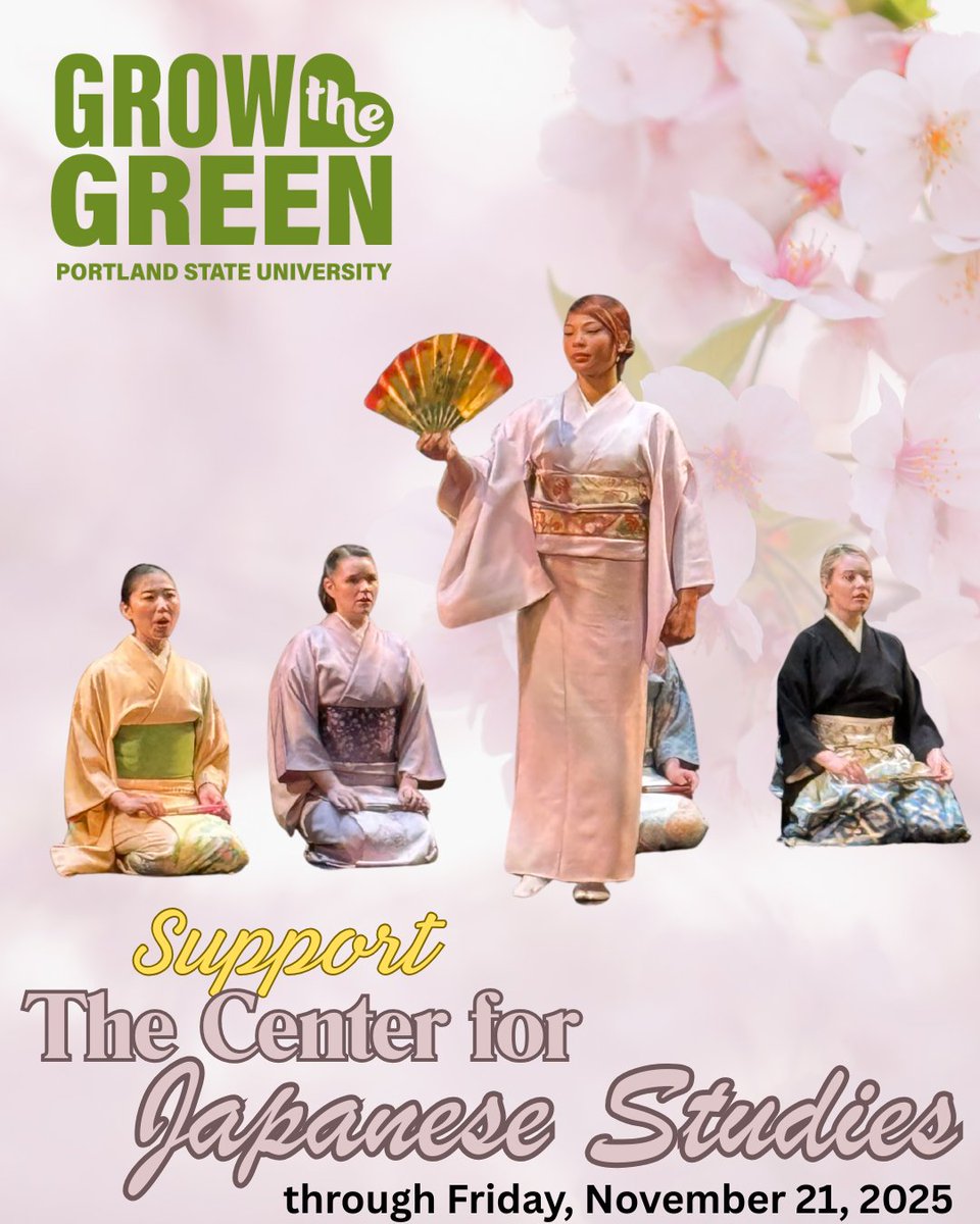 Everything we do at the Center for Japanese Studies is made possible by you. Please consider lending us your support during PSU's Grow the Green Campaign, running from now through Friday, November 21. We are so grateful for patronage!

Donate Here: givecampus.com/s/qck1po

#cjs