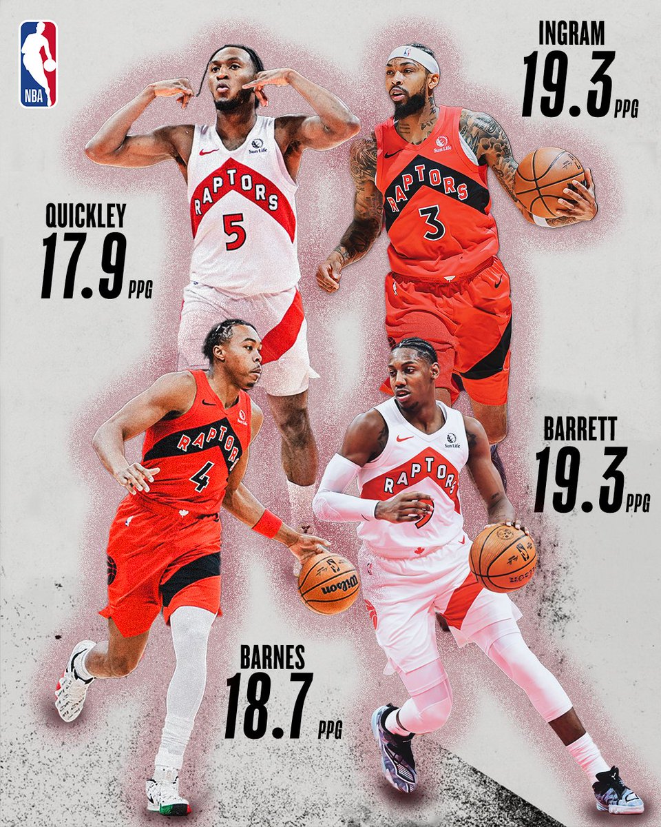 NBACanada's tweet photo. The Raptors are rolling, winners of 7 of their last 8 and 6–1 in November.

Over the 7 games, these four have put up big numbers. Back in action tonight, can they keep it going? 🔥 https://t.co/EIOekqzyDs
