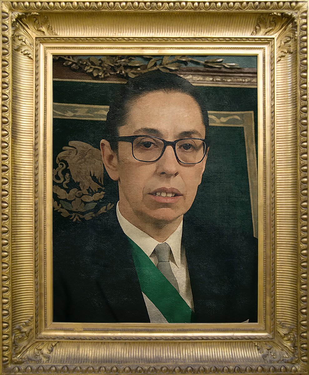 PFifiona's tweet image. &quot;Presidenta de México&quot; - Autor desconocido

Óleo sobre sangre, colección privada, Palacio Nacional.