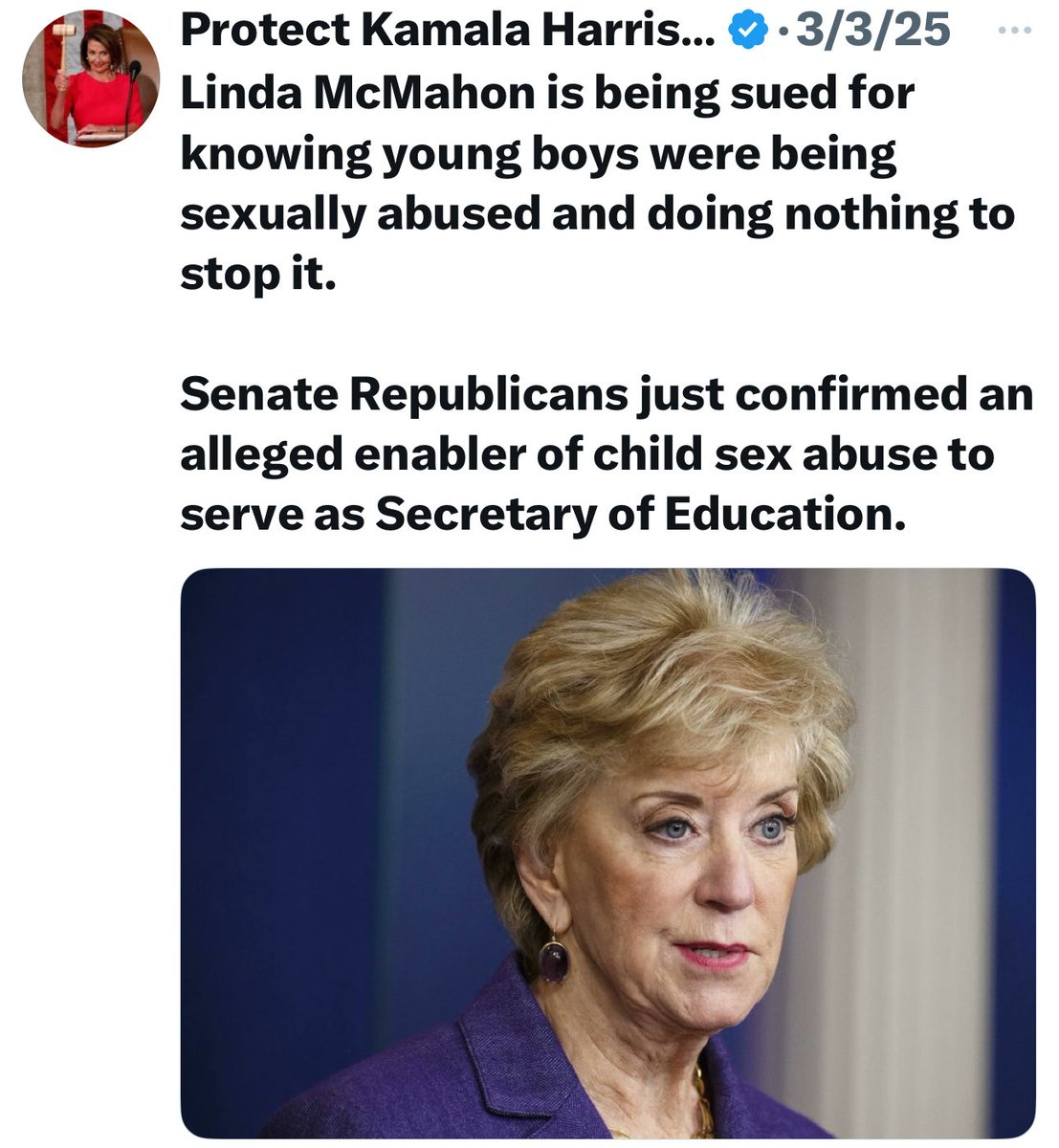 <a href="/EDSecMcMahon/">Secretary Linda McMahon</a> <a href="/PressSec/">Karoline Leavitt</a> <a href="/usedgov/">U.S. Department of Education</a>