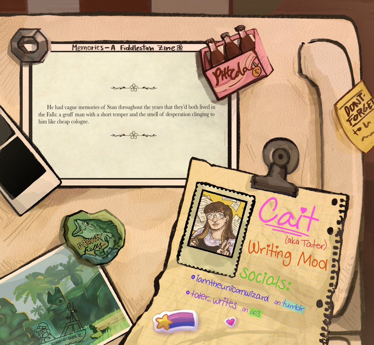 ZineMemories's tweet image. Say hello to Cait✨!

One of the many talented folks bringing this zine to life.
#fiddlestan #fiddlefordmcgucket #stanleypines