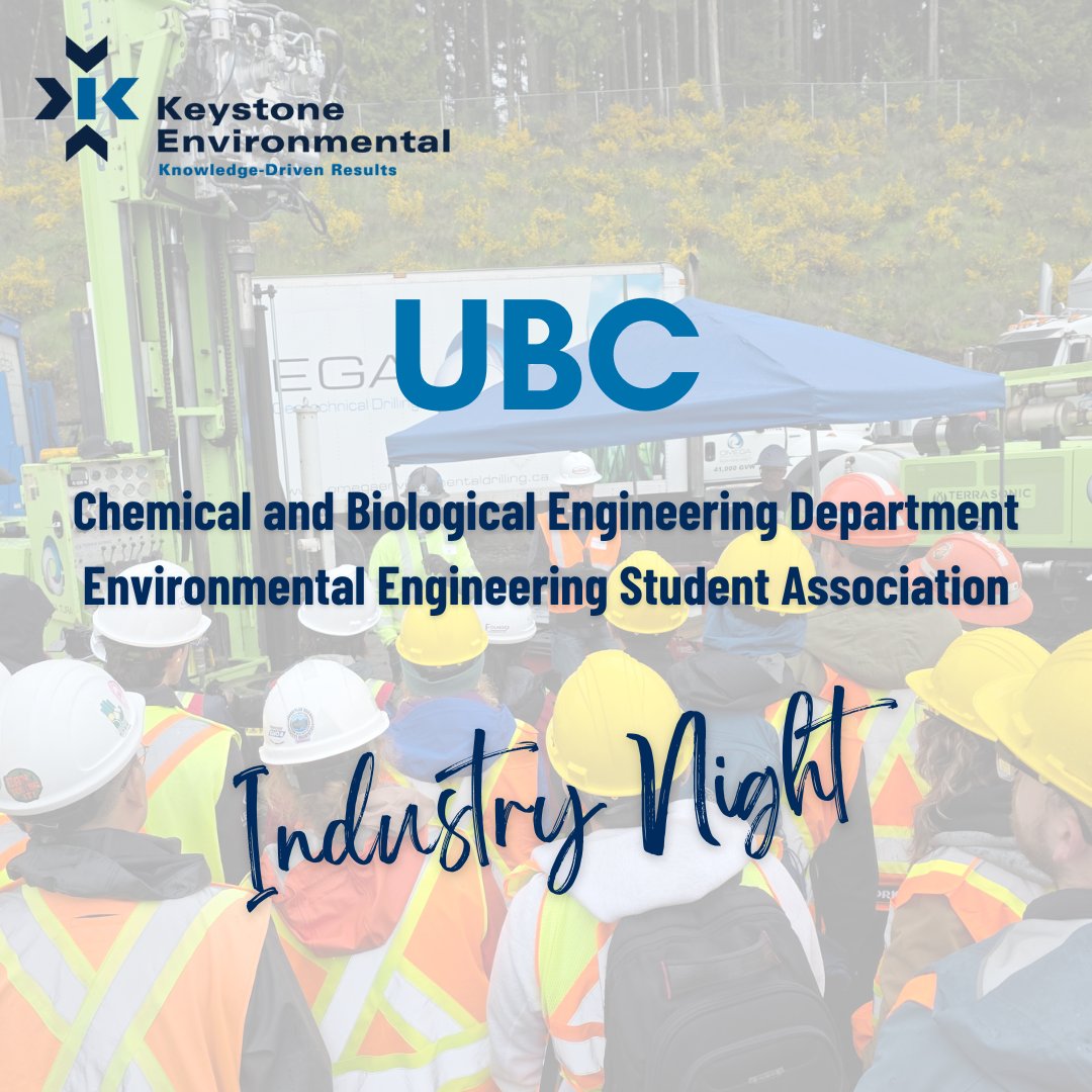 KeystoneEnv's tweet image. Tonight’s the night! Are you attending @UBC&apos;s  #EnvironmentalEngineering #IndustryNight?

Connect with our Engineering team to learn about the important environmental work we do.

#IndustryEngagement #GreatPlaceToWork #GPTWCertified #KeystoneEnvironmental #EnvironmentalConsulting