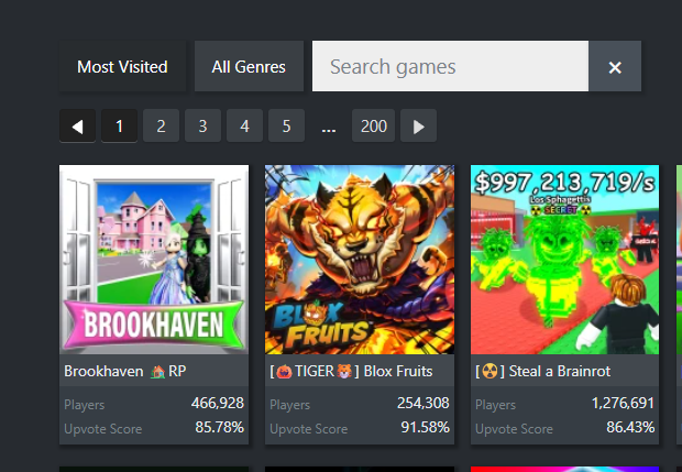 Steal A Brainrot is now the top 3 game with most visits, with 41,649,795,525 visits.

What do you think?