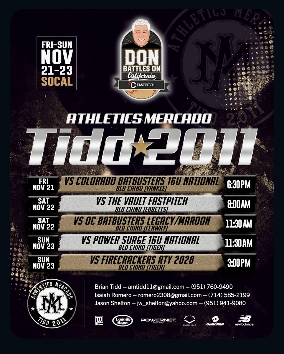 catchmacie's tweet image. Schedule for Don Battles On this weekend! #softball