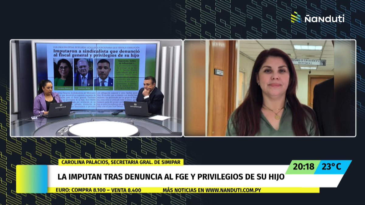 🟩"La Dra. Frutos merece un aplauso, pocos son los jueces valientes que se adecuan a la norma. Su fallo es histórico", comentó la sindicalista Carolina Palacios, sobre el amparo que buscó censurar publicaciones sobre Axel Emilio Rolón, hijo del Fiscal General del Estado .