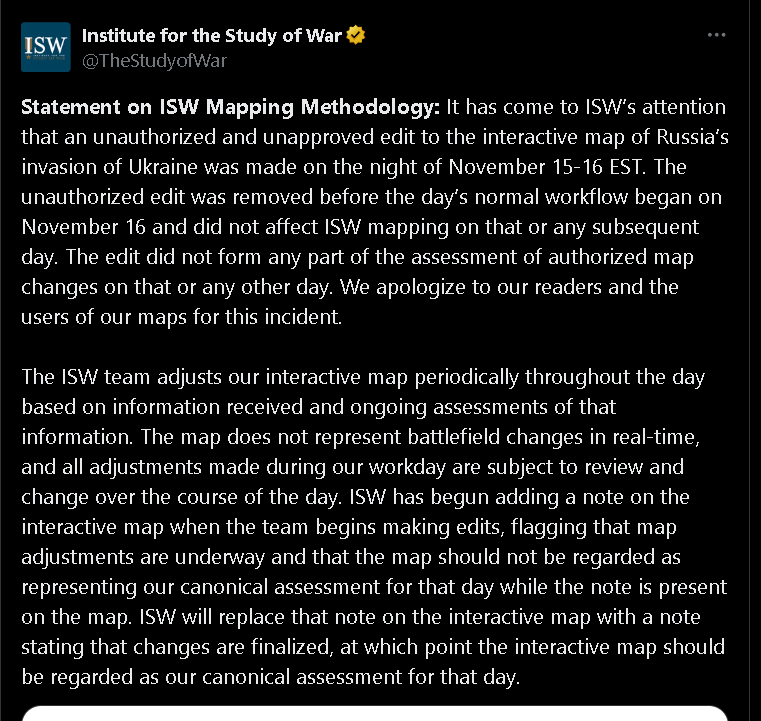 solanaDeploy's tweet photo. @TheStudyofWar https://t.co/XB2UVr6UQx 1:00 AM · Nov 18, 2025 - official answer https://t.co/WV7TL8cvsB