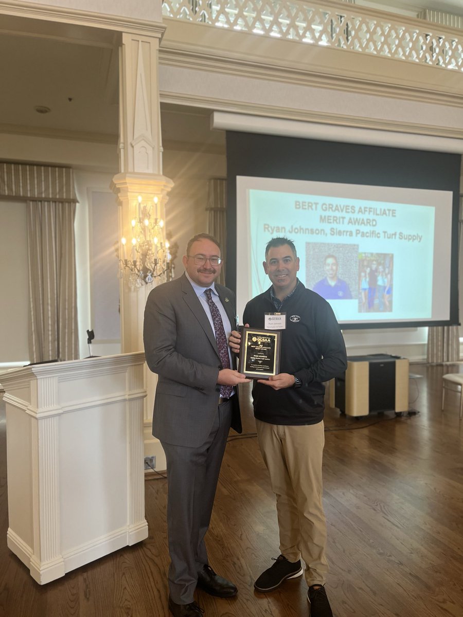 GCSAA_SW's tweet photo. @gcsanc Annual Meeting today at Peninsula Golf &amp; C.C. Congrats to new President Tim Powers and a big thanks to outgoing President &amp; host Joe Budinich. Congrats to all the award winners including Jeff Markow who was named Superintendent of the Year! @GCSAA @ncga1901 https://t.co/Fk2fnIdeuy