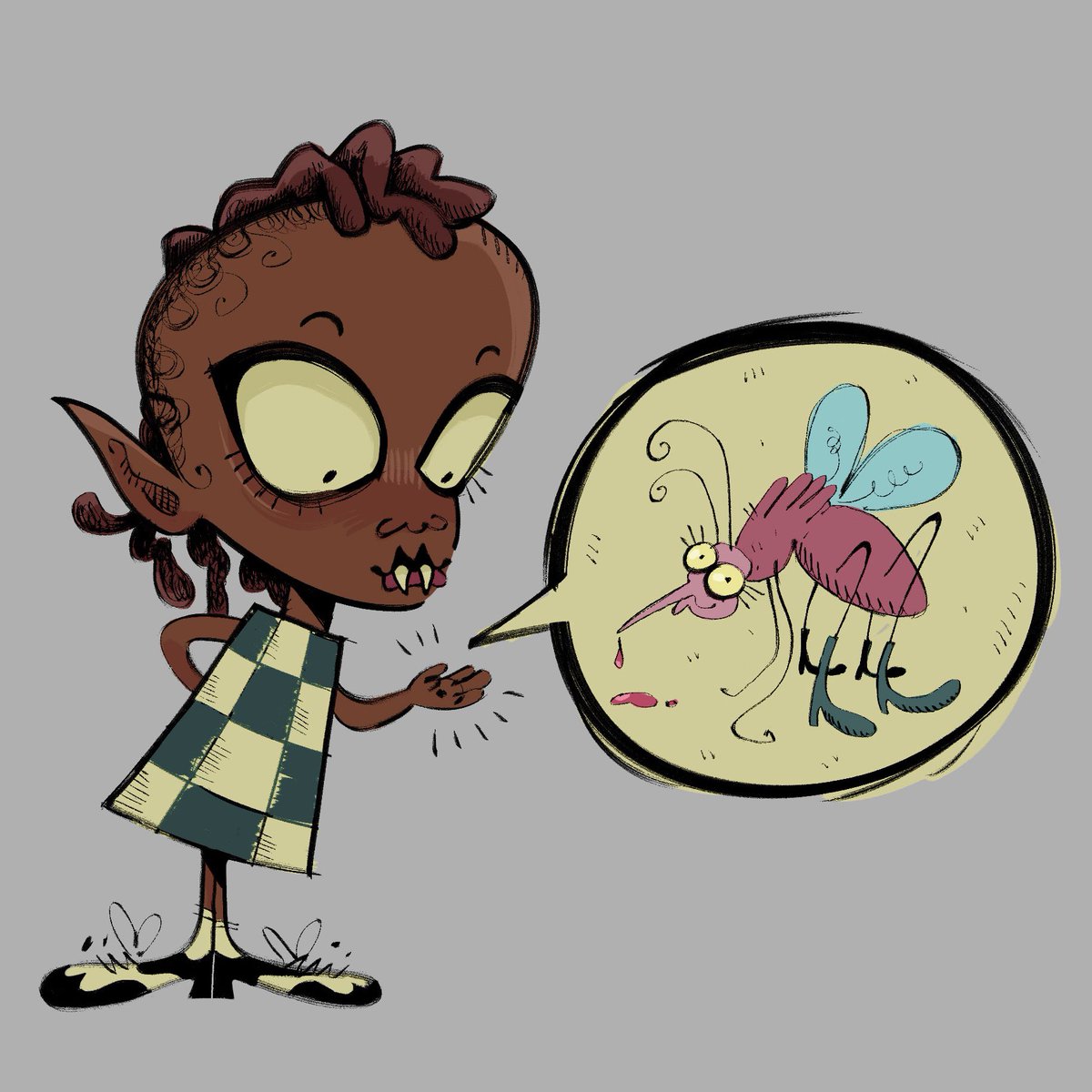 little vampire and her pet mosquito