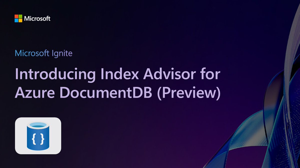 AzureCosmosDB's tweet image. Stop guessing indexes. Index Advisor for Azure DocumentDB (Preview) analyzes queries and suggests optimized indexes—directly in VS Code.
Learn more 👉
msft.it/6017tP6ZW
#MSIgnite #AzureDocumentDB #AzureCosmosDB #MongoDB