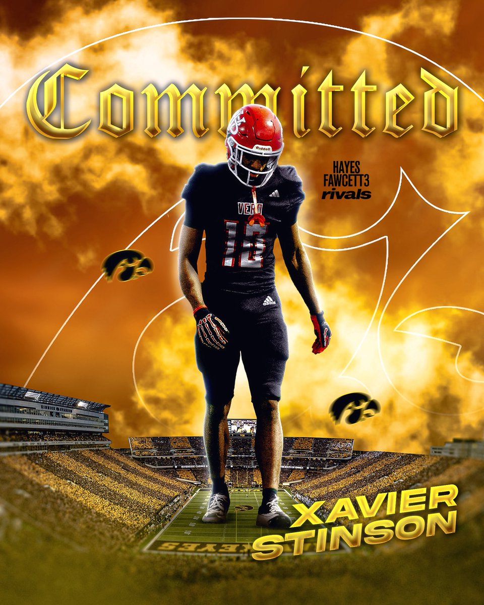 BREAKING: Class of 2026 WR Xavier Stinson has Committed to Iowa, he tells me for @rivals

The 6’2 205 WR from Vero Beach, FL was previously committed to UCLA

“God is good, let’s work”

on3.com/rivals/xavier-…