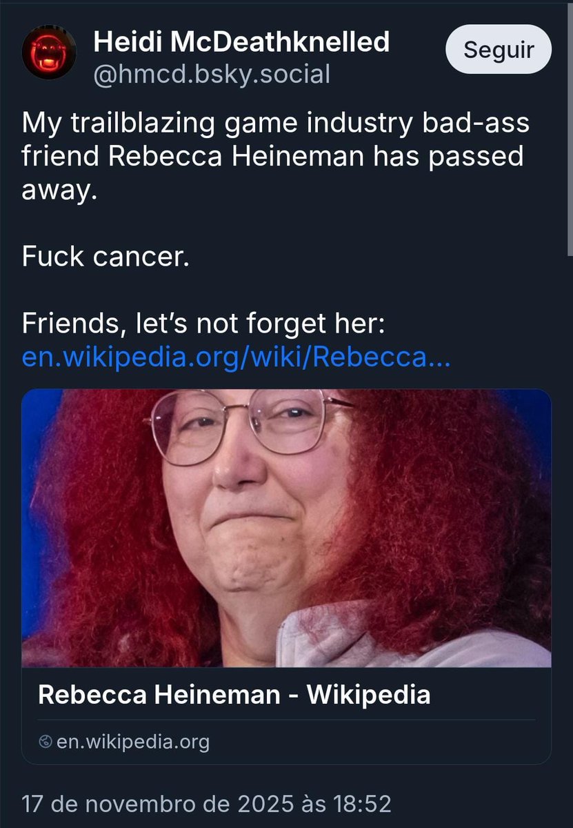 I cannot put in words how devastatin this is. A true legend of gaming scene. She was brave until last second. May her soul find piece and light eternally. Thank you Becky. 🙏😭