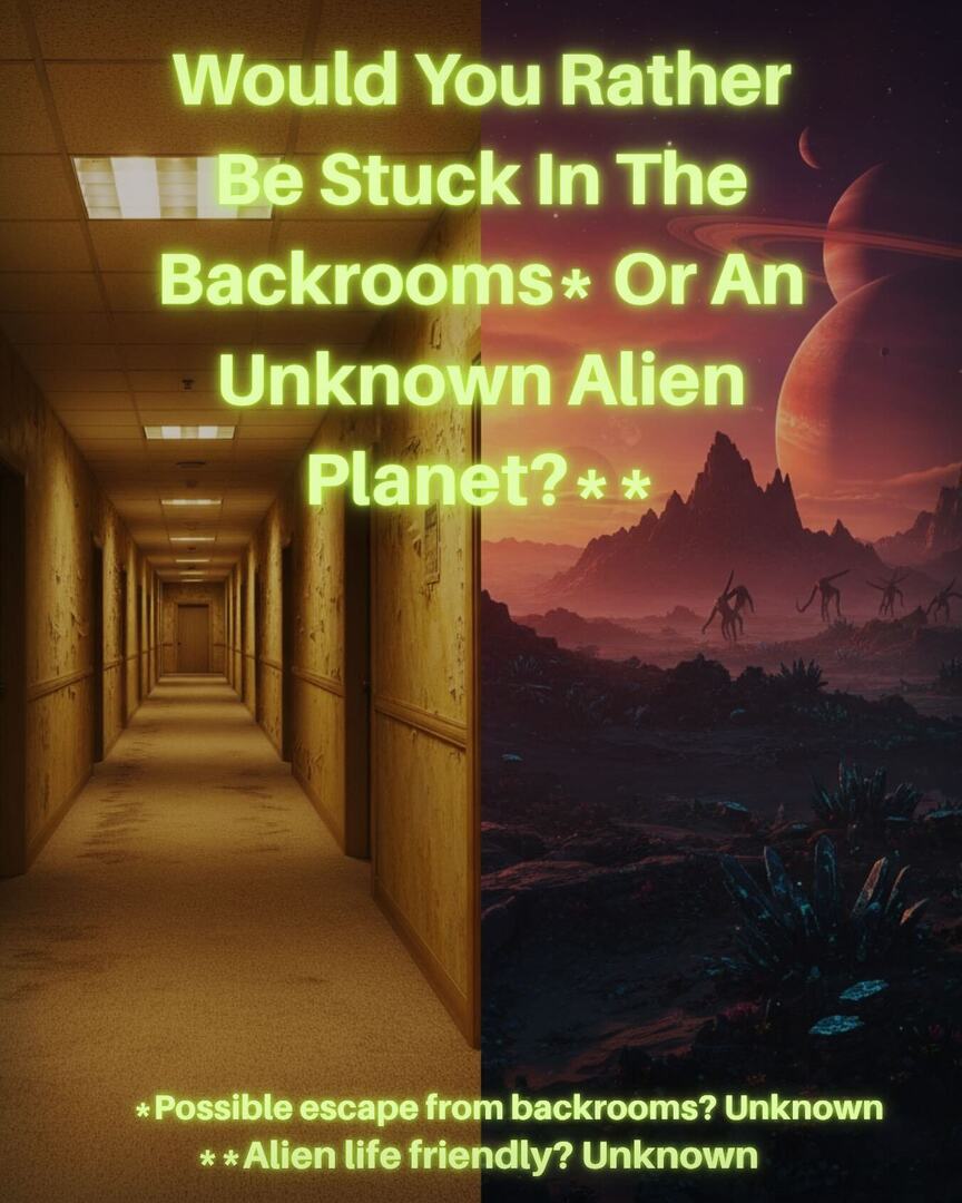Where would you rather be stuck? The Backrooms or an unknown alien planet? No guarantees of escape from the Backrooms and unknown if alien life is friendly.
#believingthebizarre #paranormalpodcasts #socialmediamonday #backrooms #alienplanet instagr.am/p/DRLQcZTAToo/