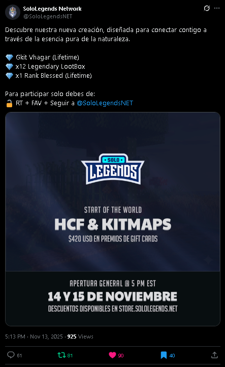 XanderGame19's tweet photo. @SoloLegendsNET Nick: XanderGMS https://t.co/OmTtIjXgPk