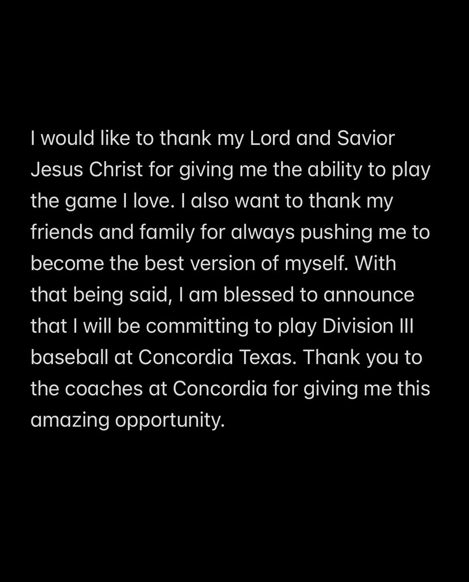 Committed!! <a href="/CTXAthletics/">Concordia Athletics</a> <a href="/michaelcaleb19/">Caleb Rodriguez</a> <a href="/RCHSDogsBall/">RCHSBaseball</a> <a href="/MauldinBasebal1/">Texas Oilers-Mauldin</a> <a href="/aldreyrincones/">Aldrey Rincones</a>