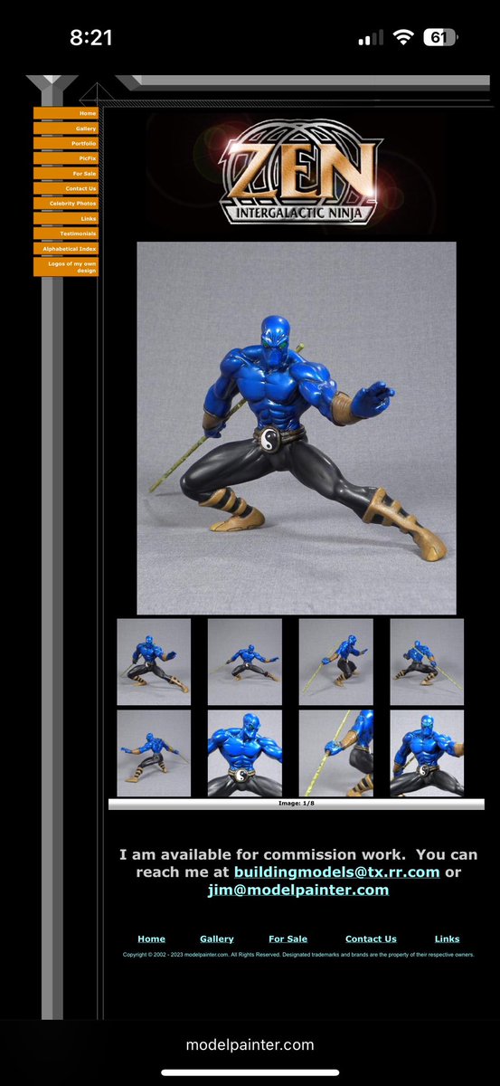 This is the most gorgeously hand-painted Zen Intergalactic Ninja vinyl model kit I’ve ever seen! Kudos to Jim Rowell, who has been honing his craft for over 25 years.