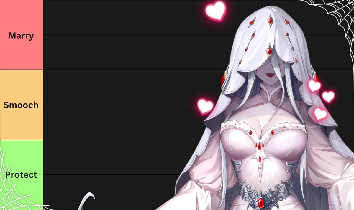 Marry, Smooch &amp; Protect VTuber ranking stream next week!! Please submit your designs below!!!🤍🕸️

Please ↻  +  ♡︎ to spread the word around!

This is based solely off of your design alone! I look forward to your submissions and can’t wait to do my first ranking stream 🩸