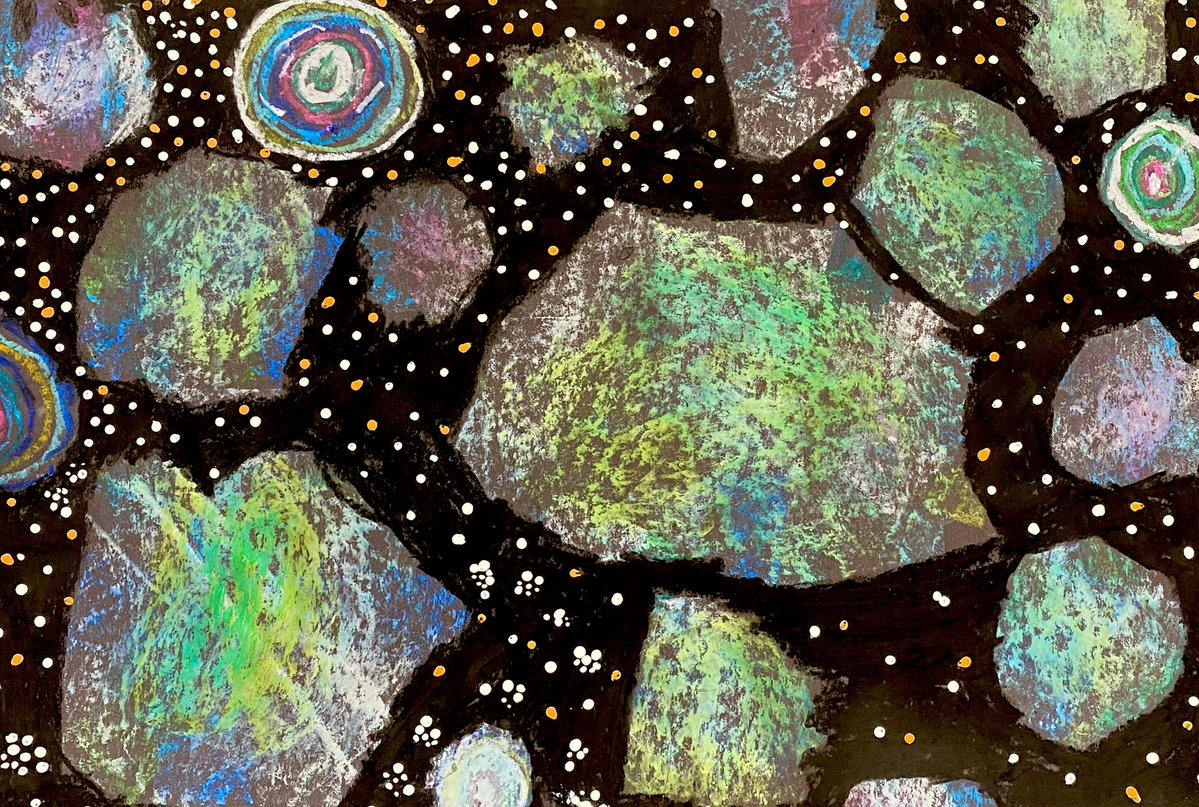 ArtroomLes's tweet image. Our 2nd graders created mixed media galaxies, and the results are out of this world! 🌌✨
Explorations in oil pastels, paint, and glue. So proud of these tiny artists with huge imaginations! 🚀🎨
#mixedmedia #lesltps #elementaryart @KBurke4242