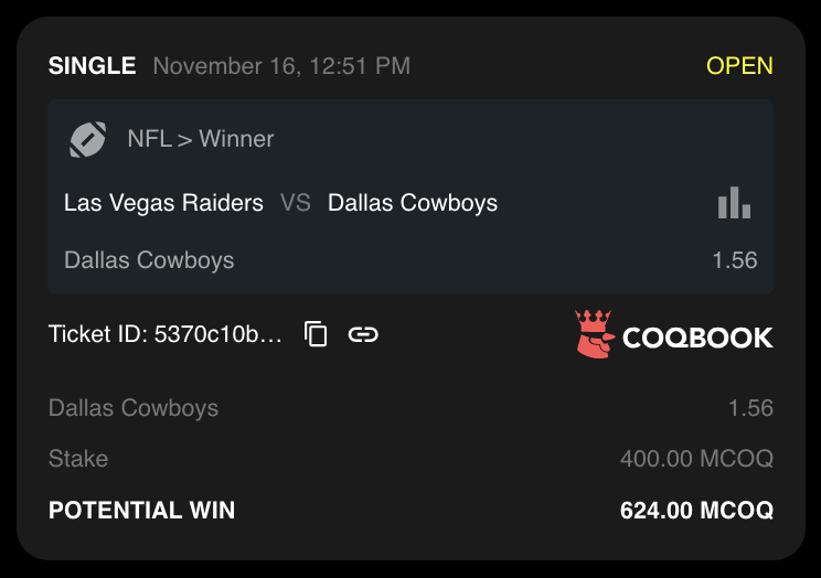 coqbook's tweet image. 🏈 MONDAY NIGHT FOOTBALL 🐓

A lot of $COQ has been bet on the Cowboys to beat the Raiders tonight! Who&apos;s going to be watching? Predictions?

Bet $COQ

Stay hard