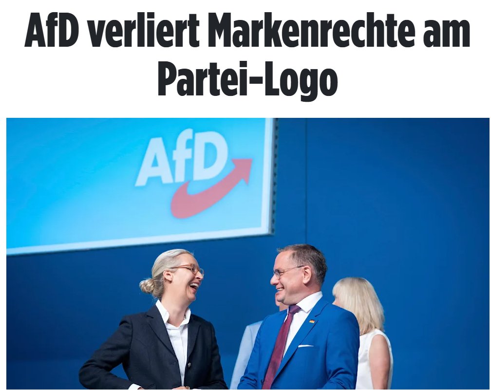 Mist, Realität holt Satire ein!😳
AfD verliert Markenrechte: EUIPO erklärt „ernsthafte Nutzung“ zur ernsten Herausforderung für Rechte

Die AfD hat wieder einmal geschafft, was man ihr nicht zugetraut hätte: Sie hat ihr eigenes Logo verloren. Nicht durch Sabotage, nicht durch