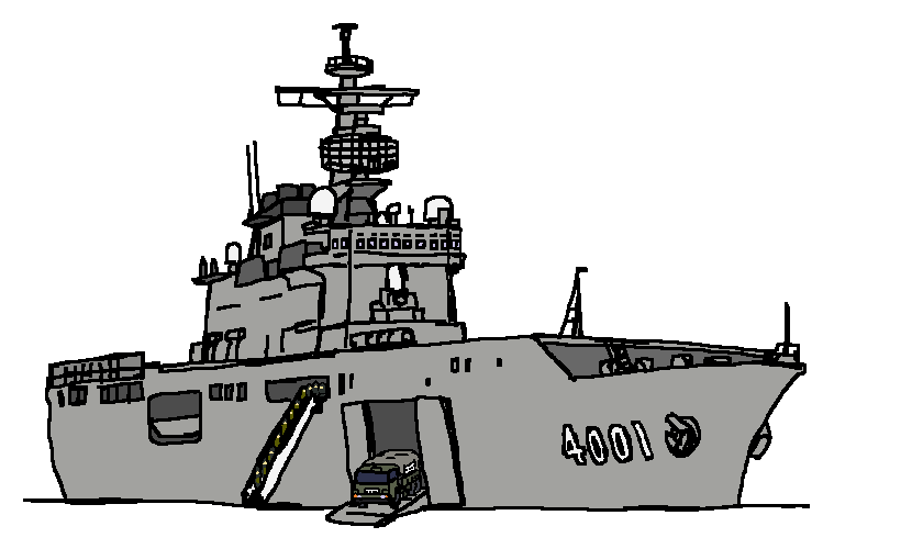 「おはようございます! 火曜日の朝です #海上自衛隊 今日、11月18日は 輸送艦」|銀時＠提督のイラスト