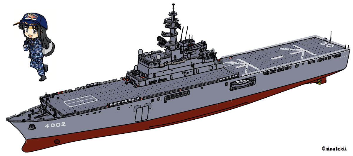 「おはようございます! 火曜日の朝です #海上自衛隊 今日、11月18日は 輸送艦」|銀時＠提督のイラスト