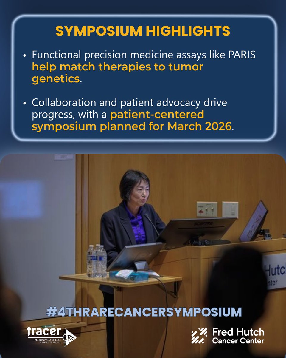 TRACER_Cancer's tweet photo. New strides in rare cancer research! 💙 Fred Hutch’s 4th Rare Cancers Symposium brought together researchers, clinicians &amp; patients to advance progress in diagnosis and treatment. 

🔗: https://t.co/YPxneQQXkn

#RareCancerResearch #TRACER #FredHutch #4THRareCancerSymposium https://t.co/eSOuFt24Md