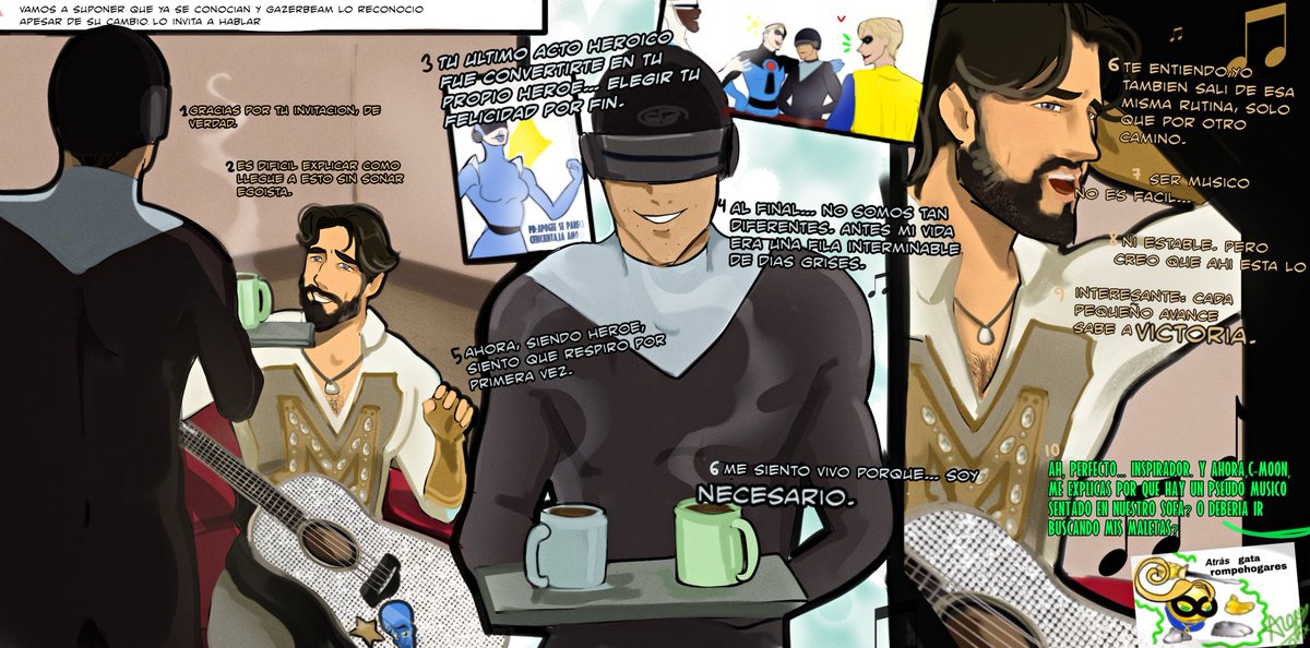 SnoopyJack4's tweet photo. Habemus crossover 
Me REeeeeeee encanto tu idea,
seria interacción entre gazerbeam y "music man"(metroman)
💙🖤💛
Pd:no le hagan caso a la letra verde esta delirando
Pd2:no existe secuela de #megamente.

#losincreibles  
#Gazerbeam #metroman
#crossover #fancomic https://t.co/Muk9D3PMBV