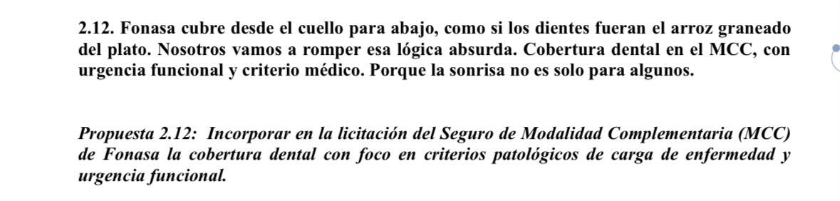 Revisaba el programa de salud de Parisi y hay cosas interesantes (que podría tomar cualquier candidato). Ej.:incorporar a la nueva MCC atención dental, una de las prestaciones más deficitarias en nuestro sistema de salud.