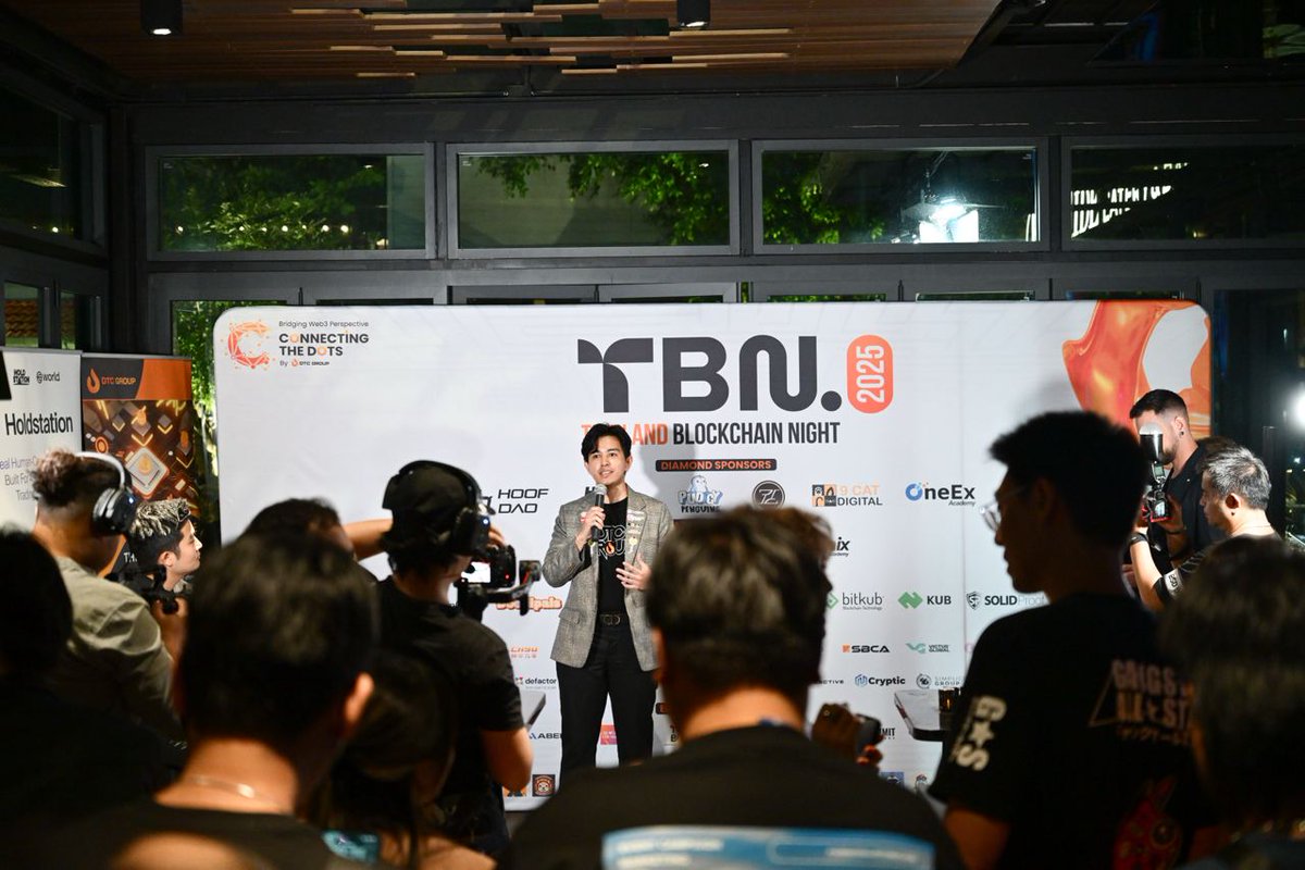 DTCGroup_'s tweet photo. Thailand Blockchain Night 2025 Official Wrap-Up by DTC Group & Connecting The Dots 🇹🇭

@THBWOfficial 2025 closed with one of its most anticipated gatherings Thailand Blockchain Night 2025 🎉

With 450+ founders, investors, builders, and ecosystem leaders in attendance, this year’s edition became our biggest and most high-signal networking night yet.

🐧 A Night Where Global Web3 Converged

Guests from across Asia, Europe, and the Middle East packed into the venue for an evening centered on real conversations, collaboration, and dealmaking.

@pudgypenguins brought iconic culture and energy to the night, adding a memorable spark across the venue and photo zones. ♟

And of course, #DTCYadom became the night’s unofficial “power-up,” keeping guests refreshed until the very end!

Hosted by @DTCGroup_ 
Organized by @ctd_events

A Massive Thank You to Our Sponsors 🧡

​💎 Diamond Sponsors
@HoldstationW @pudgypenguins @PenguAsia @9CATGROUP @PlearnOfficial @hoofdao @oneexvip

​🥈 Platinum Sponsors
@AbstractChain @bitunix @official_9bit

🥇 Gold Sponsors
@trondao @aws_hongkong Qineasy Technology @DoodiPals @ChainGPT_Pad @SolidProof_io
@flipfloplaunch @ptcprotocol @BitkubOfficial AI NOVA @KUBChain @dcplus_official @FomoedUS @dcfhub_official

Your support brought this night to life thank you for elevating the THBW experience.  🤝

(All event photos have been sent directly to attendees through email.)