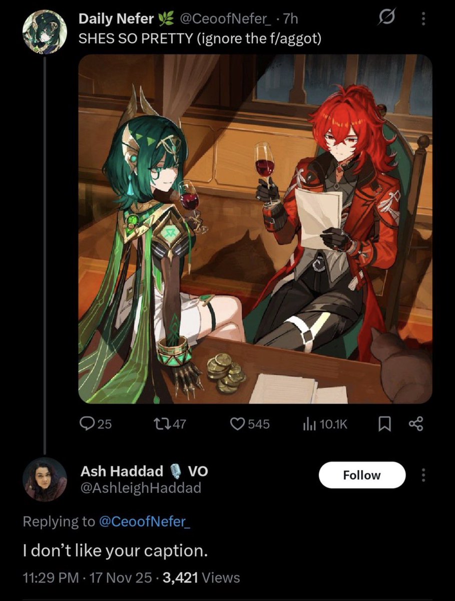 chioriis's tweet image. it said this, which is just so weird to use it hatefully even if it’s regarded as a joke, like let’s have some decorum