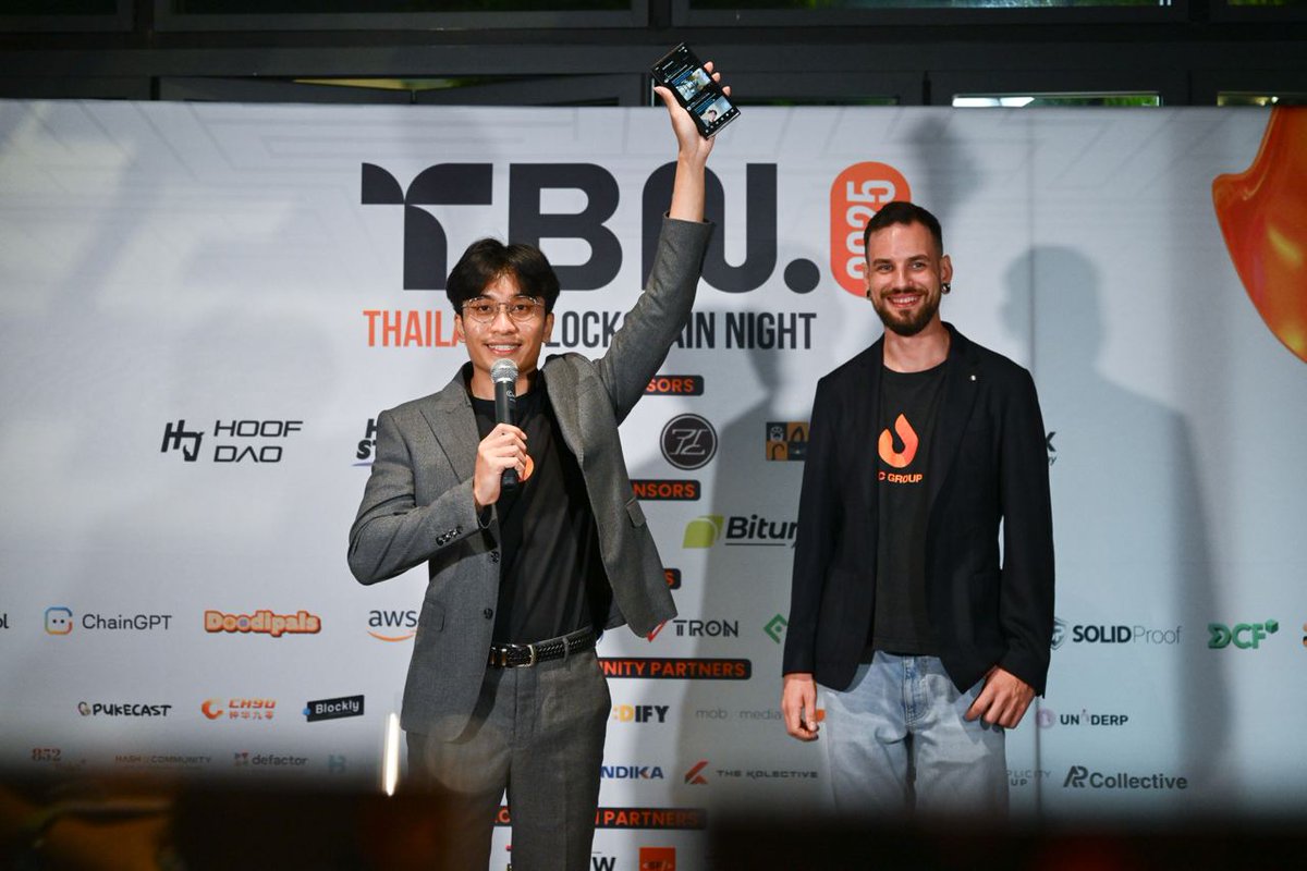 DTCGroup_'s tweet photo. Thailand Blockchain Night 2025 Official Wrap-Up by DTC Group & Connecting The Dots 🇹🇭

@THBWOfficial 2025 closed with one of its most anticipated gatherings Thailand Blockchain Night 2025 🎉

With 450+ founders, investors, builders, and ecosystem leaders in attendance, this year’s edition became our biggest and most high-signal networking night yet.

🐧 A Night Where Global Web3 Converged

Guests from across Asia, Europe, and the Middle East packed into the venue for an evening centered on real conversations, collaboration, and dealmaking.

@pudgypenguins brought iconic culture and energy to the night, adding a memorable spark across the venue and photo zones. ♟

And of course, #DTCYadom became the night’s unofficial “power-up,” keeping guests refreshed until the very end!

Hosted by @DTCGroup_ 
Organized by @ctd_events

A Massive Thank You to Our Sponsors 🧡

​💎 Diamond Sponsors
@HoldstationW @pudgypenguins @PenguAsia @9CATGROUP @PlearnOfficial @hoofdao @oneexvip

​🥈 Platinum Sponsors
@AbstractChain @bitunix @official_9bit

🥇 Gold Sponsors
@trondao @aws_hongkong Qineasy Technology @DoodiPals @ChainGPT_Pad @SolidProof_io
@flipfloplaunch @ptcprotocol @BitkubOfficial AI NOVA @KUBChain @dcplus_official @FomoedUS @dcfhub_official

Your support brought this night to life thank you for elevating the THBW experience.  🤝

(All event photos have been sent directly to attendees through email.)