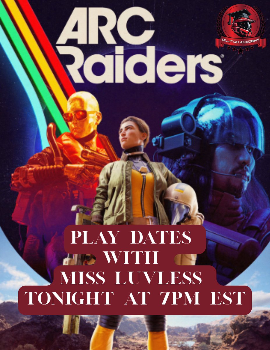 Good Luck Clutch Academy Twitch. I'm taking over. 🤣Time to get CANCELED playing <a href="/ARCRaidersGame/">ARC Raiders</a>!