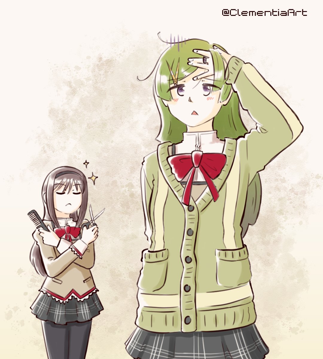 ClementiaArt's tweet image. New haircut ✂️ #MadokaMagica #madoka_magica #pmmm #scene0 #HomuraAkemi #MabayuAki #魔法少女まどかマギカ #まどマギ