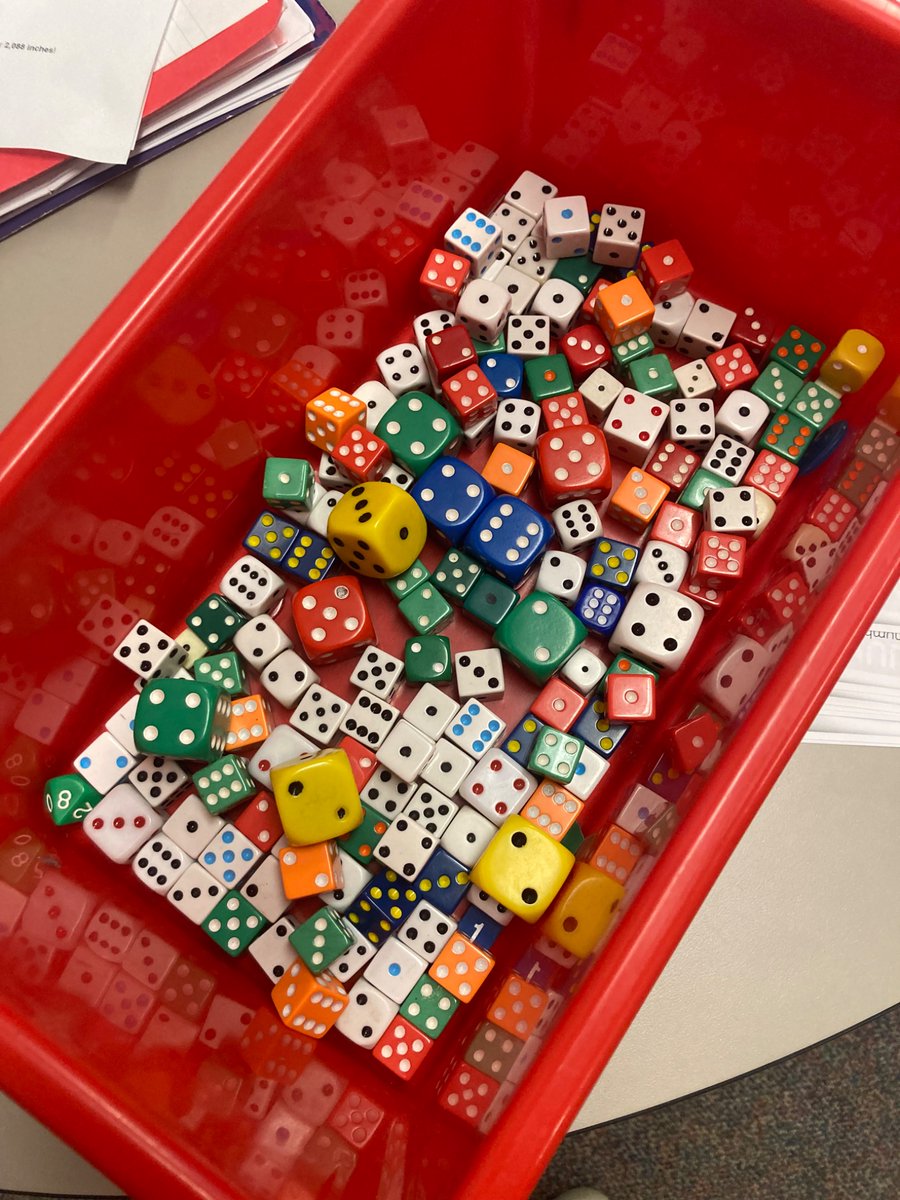 When you add dice, the math problems just get more fun!  Students working w/partners ir in small groups w/me to roll out multiplication problems!