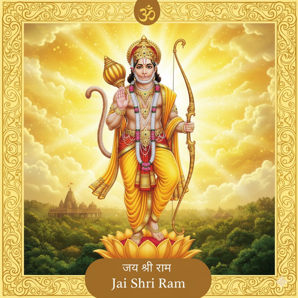 संकट की हर घड़ी में हनुमान जी अपने भक्तों की ढाल बन जाते हैं।
उनके नाम का जप करते ही साहस, शक्ति और विश्वास अपने आप मिल जाता है।
जय बजरंगबली!
पवनपुत्र की कृपा से हर कार्य सिद्ध हो ,  बोलो हनुमान जी महाराज की जय!

Good morning