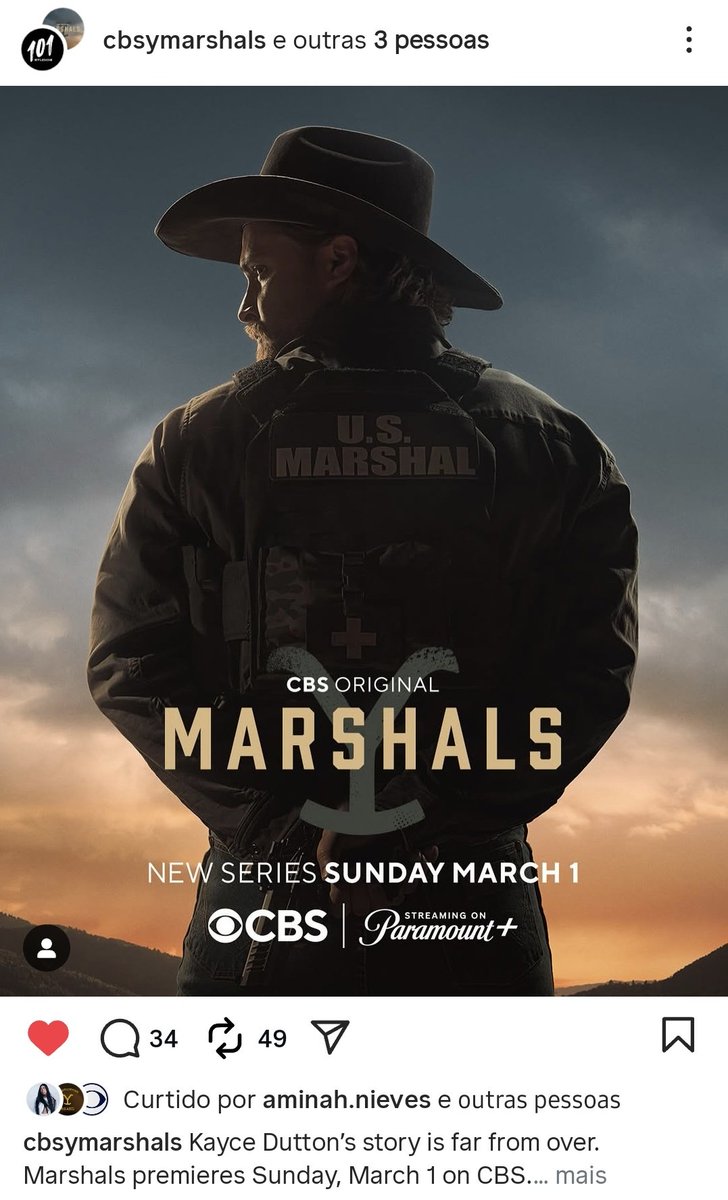 🚨🚨 SAIU DATA DO SPIN-OFF DO KAYCE DUTTON 🚨🚨

#YMarshals sera lançada 1° de Março de 2026.
Já tem conta oficial da série e tudo mais, essa tá avançada.