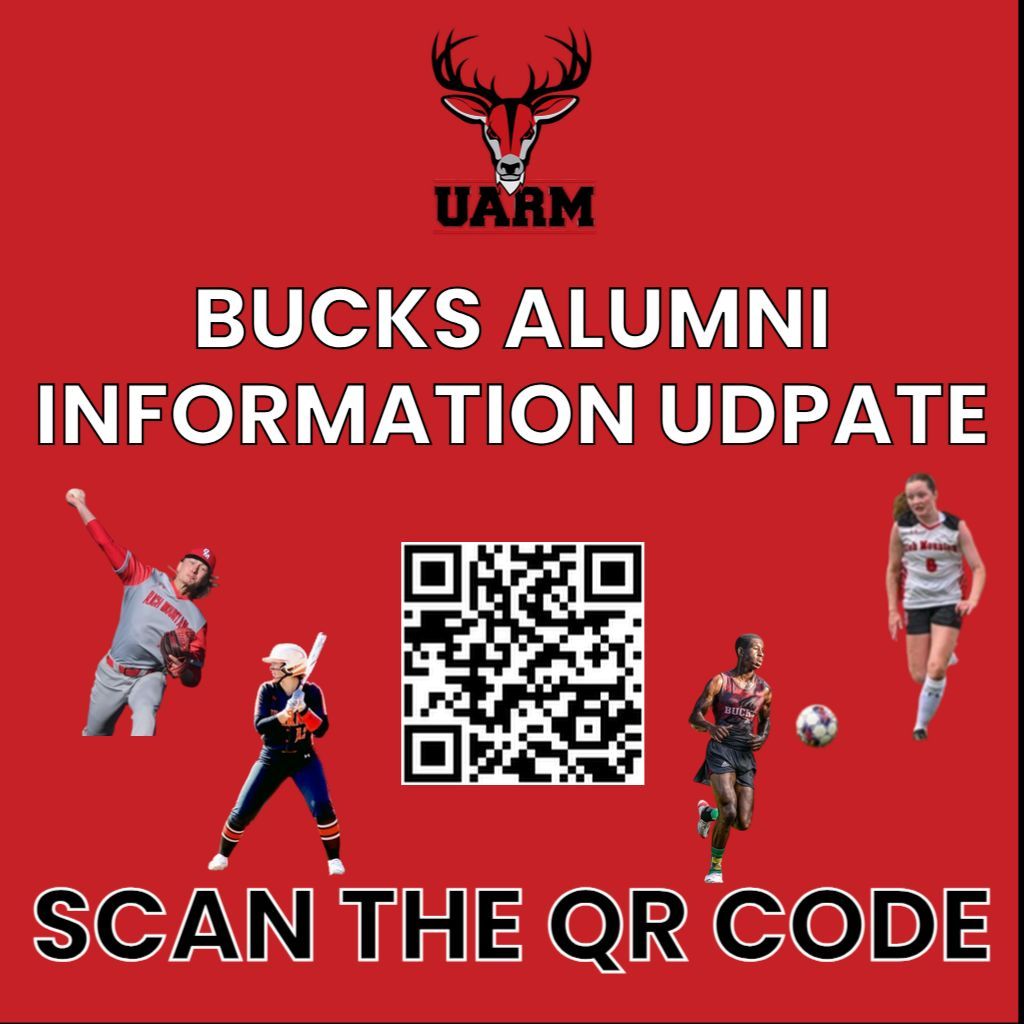 BUCKS ALUMNI &amp; PARENTS!! Do you want to stay in touch with <a href="/UARichMountain/">UA Rich Mountain</a> &amp; Bucks Athletics? Sign up to update your contact information for a Bi-Annual Newsletter!! Scan the QR Code below or click here &gt;&gt;&gt; buff.ly/AyLveVA. #DefendTheMountain