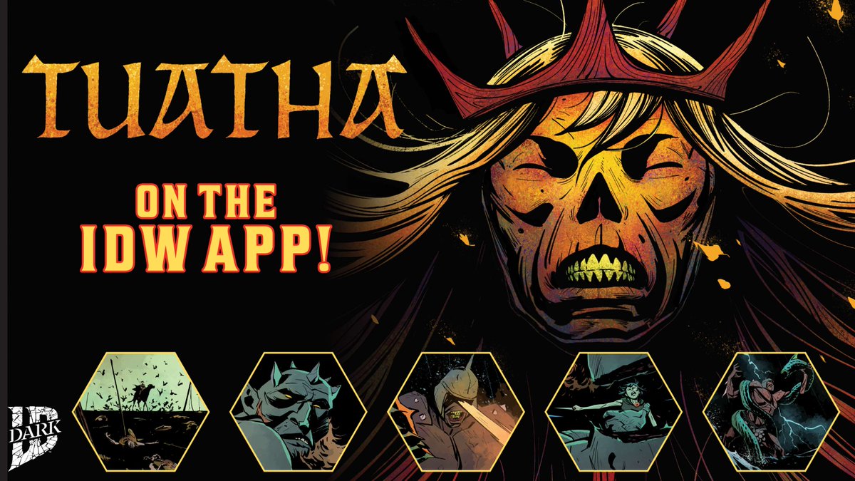 Tasked with delivering the monarch’s remains to their final resting place, a young woman must navigate savage beasts, monstrous creatures, slaughtered villagers, and violent raiders battling for the final scraps of the world.

#Tuatha is on the #IDW App!

#IDWDARK #Horror