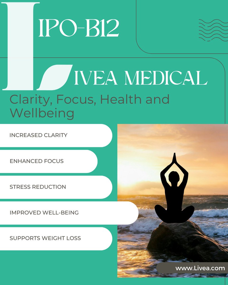 LiveaCenters's tweet image. 💉 Boost your energy &amp;amp; metabolism with Lipo-B12! 
Packed with B-vitamins &amp;amp; amino acids to:
⚡ Boost energy &amp;amp; focus
🔥 Support fat burning
💚 Improve mood &amp;amp; vitality

📞 855-GO-LIVEA | 🌐 Livea.com

#LipoB12 #LiveaCenters