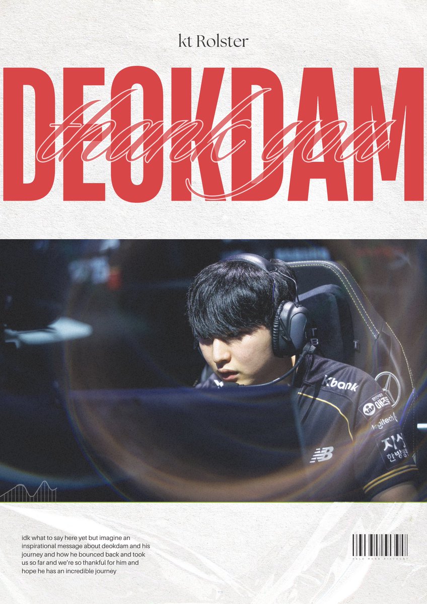 KTtRollster_tw's tweet image. Today, kt Rolster is parting ways with AD Carry deokdam. A player who represents perseverance and hard work, the motto of the team this year was “Time to Prove Ourselves”, and you certainly did. 

Thank you, deokdam. Once on the roller coaster, always on the roller coaster 🫡