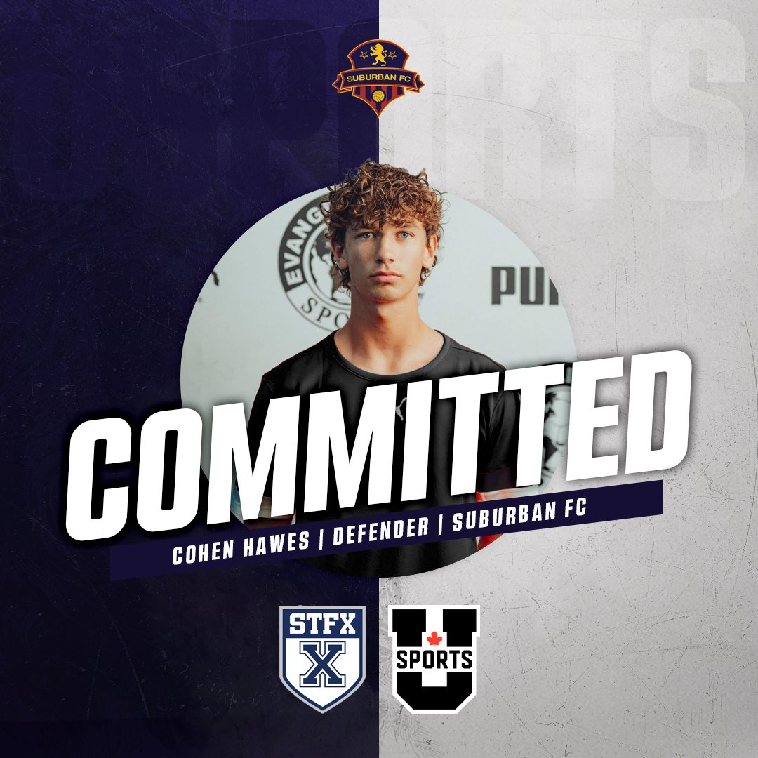 SuburbanFC's tweet image. Congrats to SFC’s Cohen Hawes on his commitment to @StFXAthletics 👏