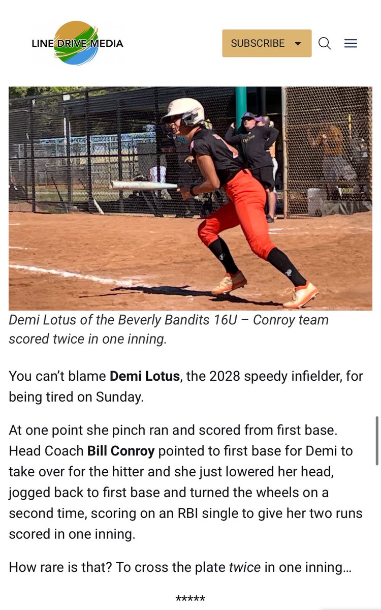SophiaSchlader's tweet image. Thank you @LineDsoftball for taking time to watch us last weekend! We appreciate the coverage and everything you do for the softball world! So much fun competing with and against the best!!!

Let’s Go Demi! @Demilotus7 

@BillConroy60534 @Bandit16uConroy @DemariniBandits…