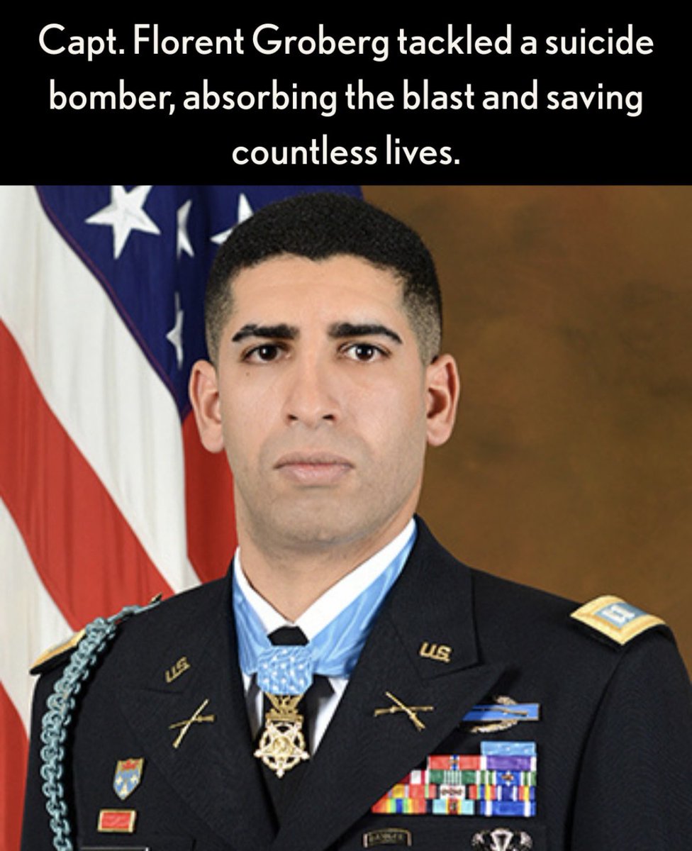 MilitaryCooI's tweet image. Medal of Honor🏅
While leading a security detail in Kunar Province, Captain Florent Groberg spotted a man moving suspiciously toward his formation of senior leaders. Without hesitation, he rushed forward and pushed the suspect away discovering a suicide vest. In that split…