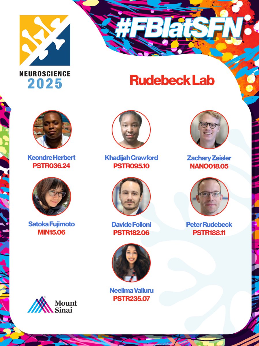 The #FriedmanBrainInstitute is at #SfN2025! CATCH UP w/ <a href="/IcahnMountSinai/">Icahn School of Medicine at Mount Sinai</a>'s <a href="/RudebeckLab/">Rudebeck Lab</a> &amp; CHECK OUT their amazing work. Interested in our PhD in Neuroscience program👉12-2pm, Stop by Booth 4 <a href="/SfNtweets/">Society for Neuroscience (SfN)</a> Grad School Fair &amp; LEARN MORE. #FBIatSfN Itinerary👉 files.constantcontact.com/d41ee115401/ec…