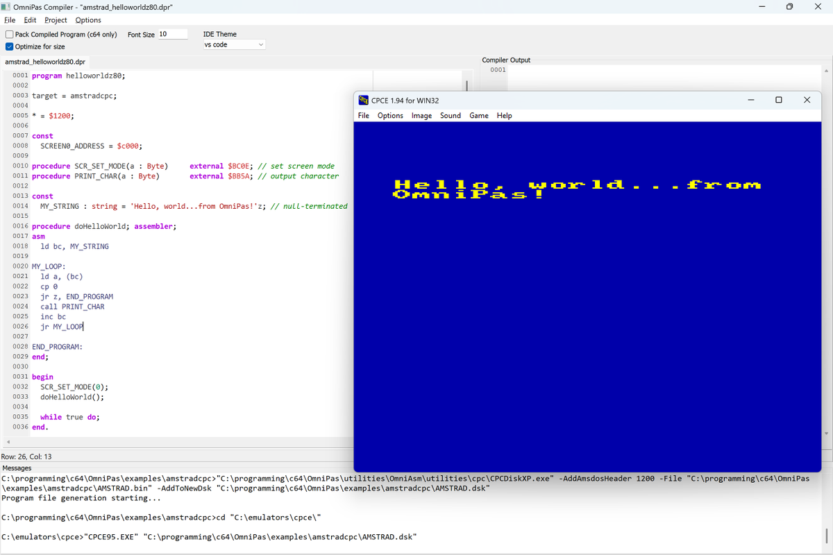 SyntaxErrorSoft's tweet photo. #OmniPas #z80 #8BitCoders now a starting point on Amstrad code in my Pascal cross-compiler! https://t.co/OA3BLv2u4Q
