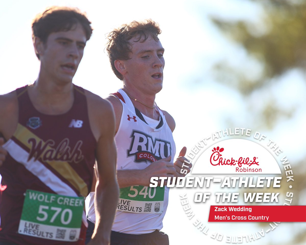 This week's <a href="/CFARobinson/">Chick-fil-A Robinson</a> Student-Athletes of the week are:       
🏀Aislin Malcolm | <a href="/RMUWBasketball/">RMU Basketball</a> 
🏃‍♂️Zack Wedding | <a href="/RMU_TF_XC/">RMU XC and Track & Field</a>