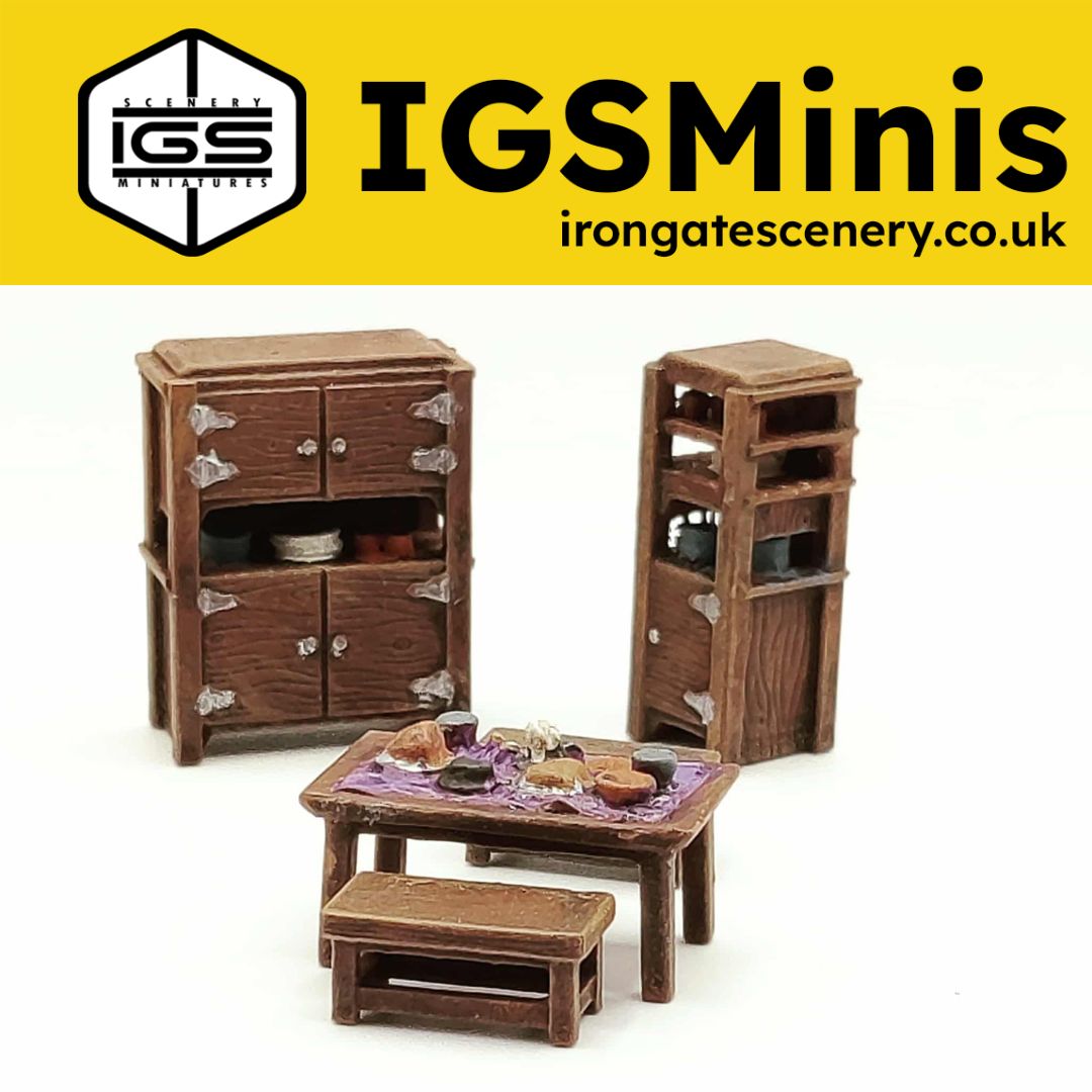 That's why we have two sets..

Halfling Kitchen (B)
🛒 £8.50: unpainted.
🎨 £20.50: hand-painted.

Find them and lots more here - irongatescenery.co.uk/scenery-terrai…

#wargaming #dnd #dragonrampant #tabletopgaming #terrain #tabletopgames #miniatures #igsminis #warhammer40k