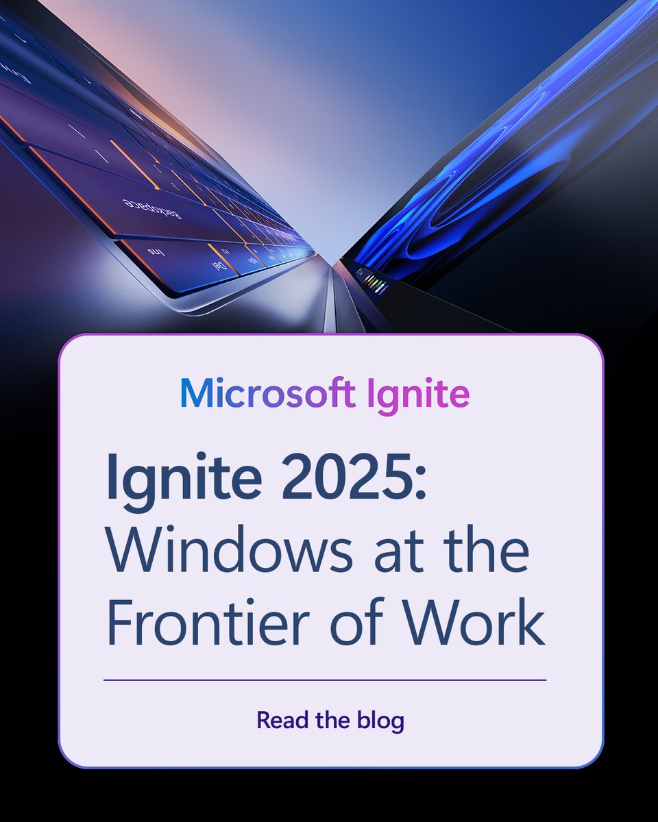 windows4biz's tweet image. 40 years ago, Windows revolutionized how we interact with our PCs. 

Today we are doing it again by making Windows the canvas for AI — embedding intelligence into the system, silicon, and hardware, so organizations can move from experimentation to execution at scale.  

Find out…