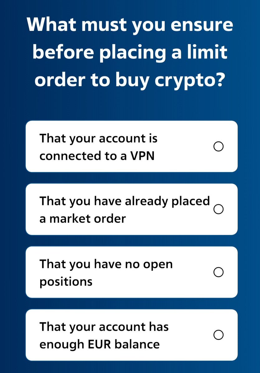 spurprotocol's tweet image. 💡 Need A Clue On Today&apos;s Quiz?

The main advantage of limit orders is that you can seize market opportunities by trading automatically, saving time while having more control over your investment strategy.

Learn more: spurprotocol.com/post/what-is-a…